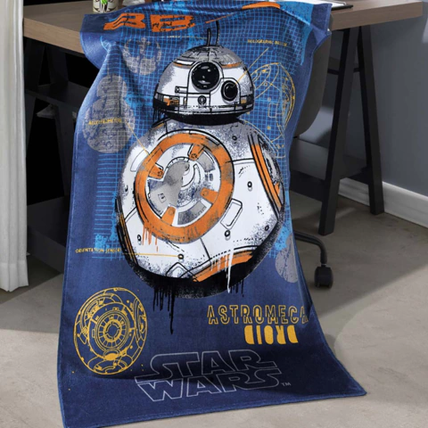 Toalha de Praia Velour Infantil Star Wars BB-8