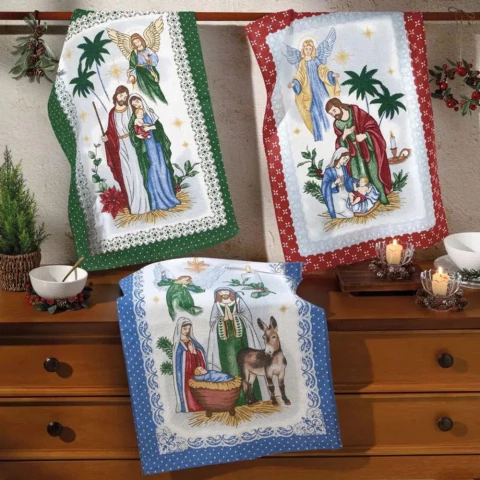 Kit Pano de Copa Dohler Prata Natal 103 - 100% Algodão Felpudo - 45x65cm