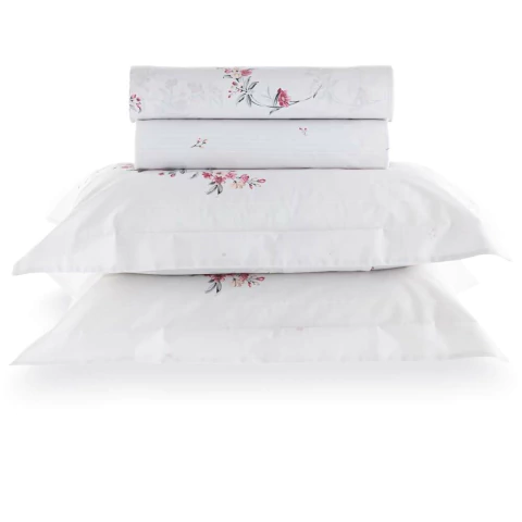 Jogo de Cama Kacyumara Vida Bela Estampado-Celinne-200 Fios Algodão Egipcio Solteiro viuva