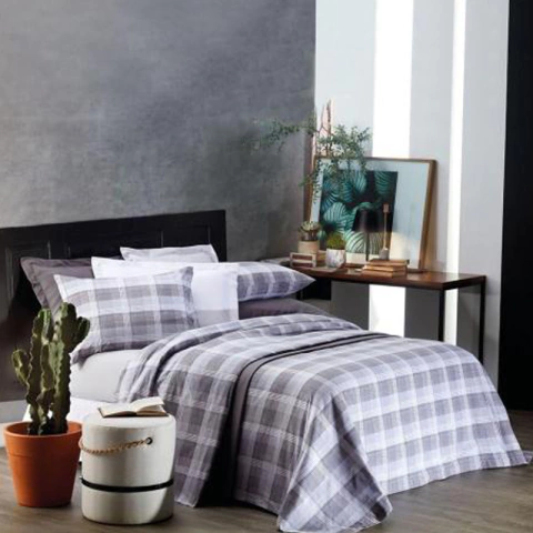 Jogo de Cama Prata Anthony Cinza - 150 Fios - 100% Algodão