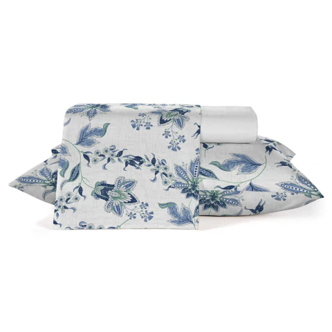 Jogo de Cama Teka Diamante Batik 150fios - 100%Algodão - Casal