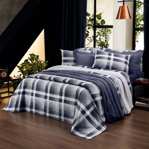 Jogo de Cama Prata Broadway 150 Fios - 100% Algodão