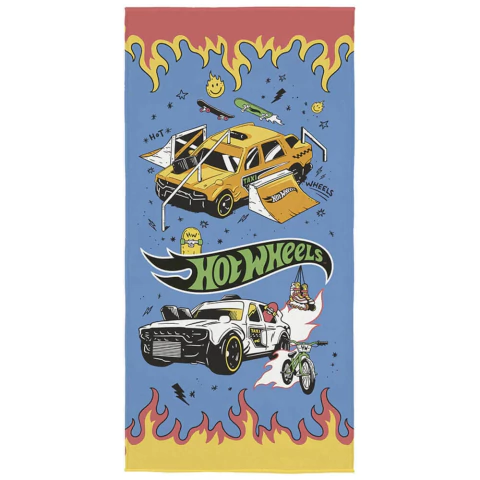 Toalha de Praia Lepper Aveludada Infantil Hot Wheels- 70x140cm