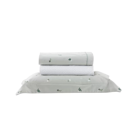 Jogo de Cama Kacyumara Vida Bela Vintage Octo 200 Fios 100% Algodão - Queen