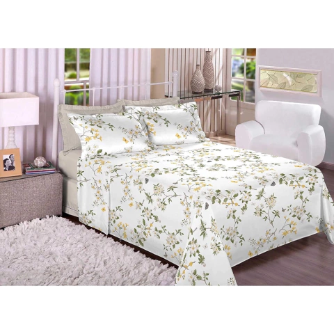 Jogo de Cama Trésor Jardim 300 Fios - 100% Algodão