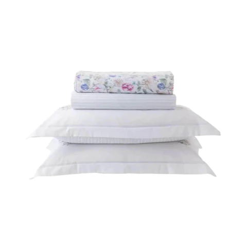 Jogo de Cama Kacyumara Vida Bela Estampado-Mersali-200 Fios Algodão Egipcio Solteiro