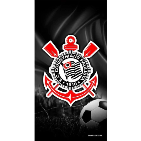 Toalha de Praia Corinthians Veludo 100% Algodão 290g/m2 - Buettner