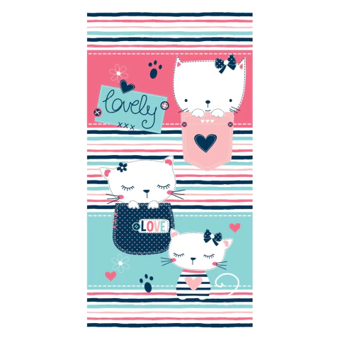 Toalha de Praia Infantil Katty - 100% Algodão