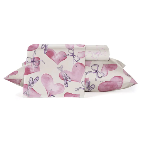 Jogo de Cama Infantil Teka Kids Coração e Sapatilha - 100% Algodão