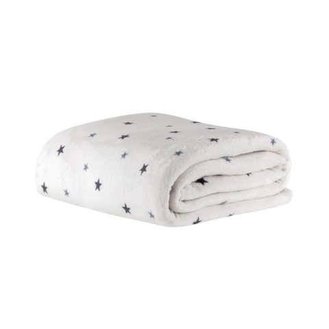 Cobertor Kacyumara Blanket Vintage Star - Toque de Seda - Branco/Preto Star - Casal