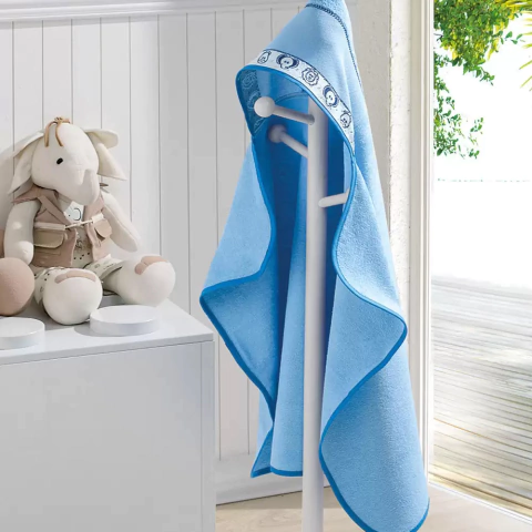 Toalha de Banho com Capuz para Bordar Baby Kids Zoo 90x70cm