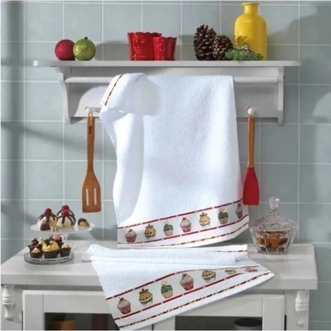 Pano de Copa Felpudo Jacquard Vida Cupcake