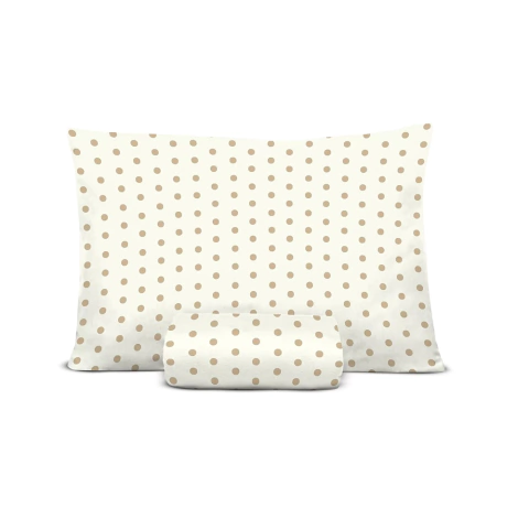 Jogo de Cama Arrumada Simples Poá Nature - Malha Soft 100% Algodão