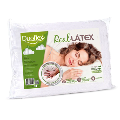 Travesseiro Duoflex Real Latex 50x70cm - 100% Latex