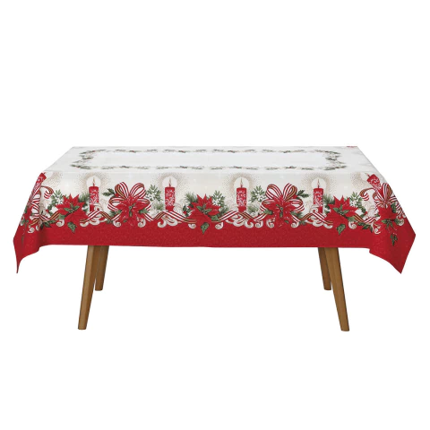 Toalha de Mesa Athenas Estampado Natal 120 - 1,40m x 1,40m