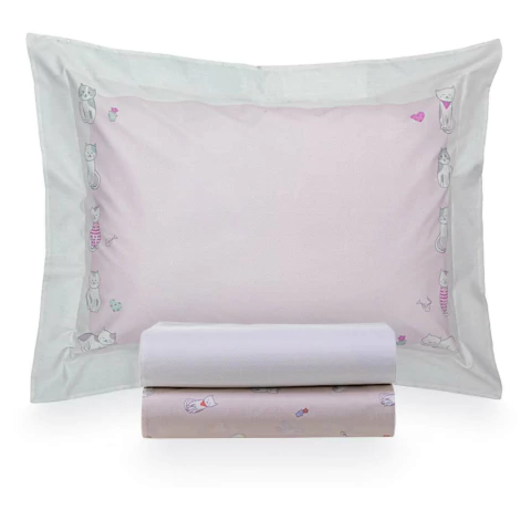 Jogo de Cama Kacyumara Vida Bela Estampado-Lunna-200 Fios Algodão Egipcio Solteiro