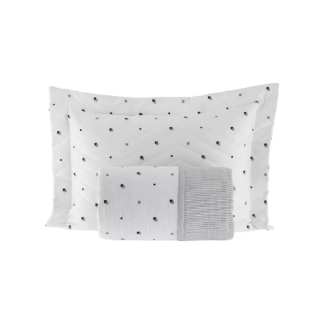 Cobreleito kacyumara Vintage Estampa Cubes 200 fios - Algodão Egípcio - Solteiro