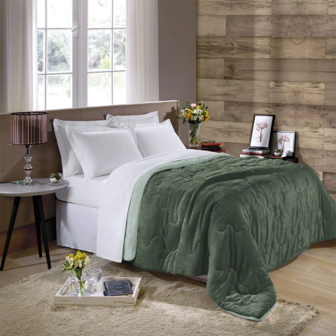 Edredom Plush Flannel Dupla Face - Queen