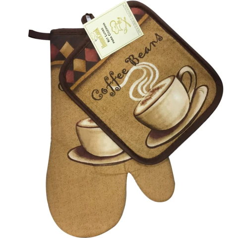 Kit Luva Niazitex Homecook 2 Peças (Luva e Aparador) - Coffee Beans