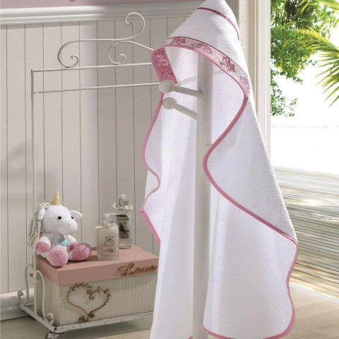 Toalha de Banho com Capuz para Bordar Baby Kids Unicórnio 90x70cm
