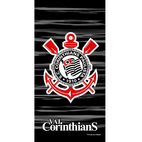 Toalha de Praia Corinthians Estampa 'Vai Corinthians' - 100% - Buettner