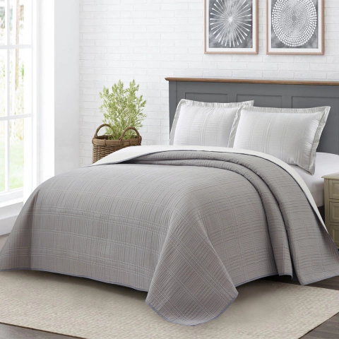 Kit Colcha Rozac Jacquard Eternity Dots - Queen - 240x260cm