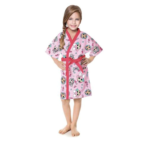 Roupão Aveludado Infantil Quimono Lol Surprise