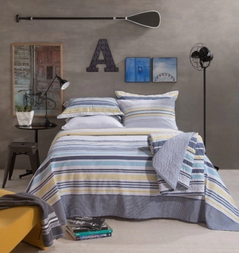 Jogo de Cama Home Design Oliver Cinza - 100% Algodão