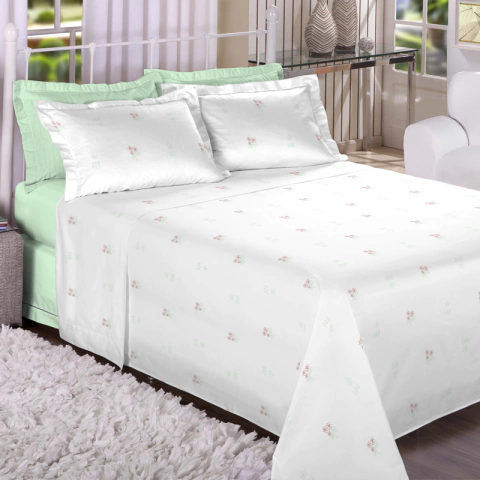 Jogo de Cama Estamparia Trésor Malibu 300 Fios - 100% Algodão