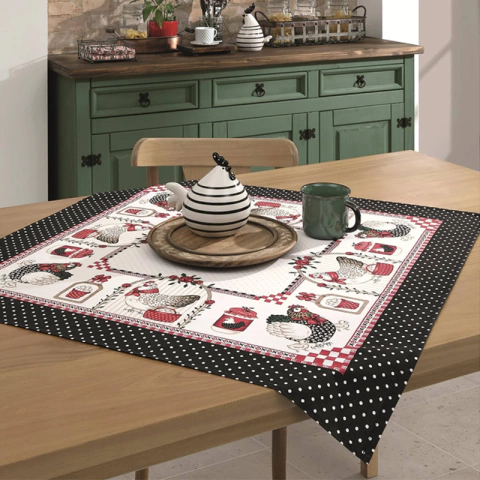 Toalha de Mesa Athenas Estampado Galinhas