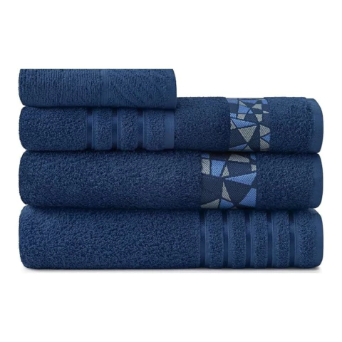 Jogo de Banho Teka Diamante Azul 5 Peças - Algodão 450g/m² - comprar online