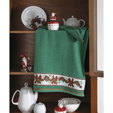 Pano de Copa Dohler Felpudo Jacquard Vida Natal Laços FJ-7382