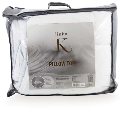Pillow Top Kacyumara Linha K Ultramacio - 100% Microfibra - Branco - Queen