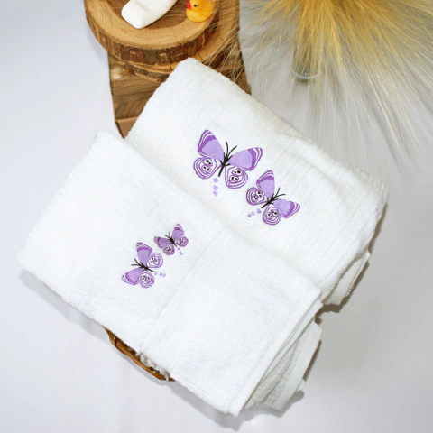 Toalha de Rosto Dália Kids Borboletas - 100% Algodão