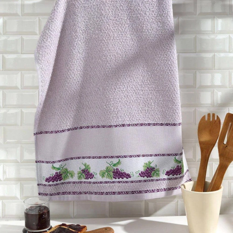 Pano de Copa Para Bordar Jacquard Picnic Uvas