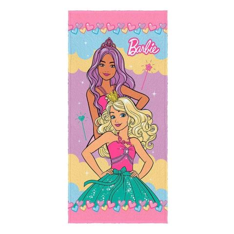 Toalha de Praia Aveludada Infantil Barbie