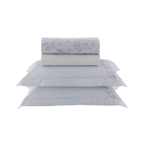 Jogo de Cama Kacyumara Vida Bela Estampado-Tiffan-200 Fios Algodão Egipcio Solteiro viuva