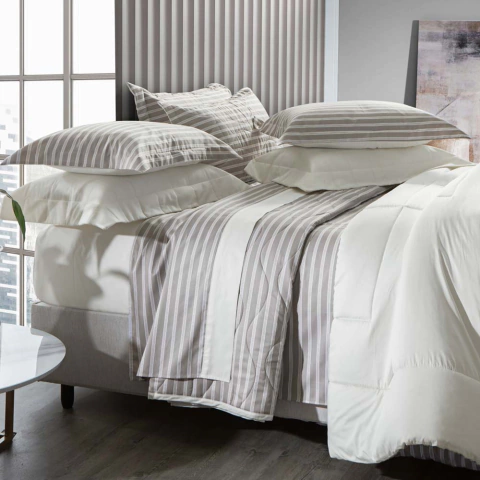 Jogo de Cama Kacyumara Satinee Sorent 300 Fios - 100% Algodão - Queen 45