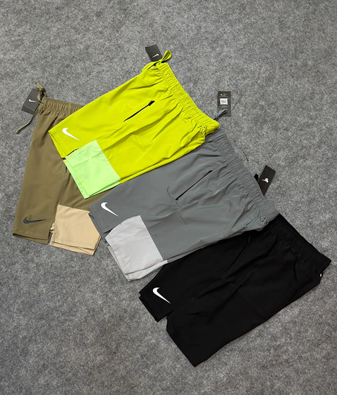 Bermuda NK Running - Preta/Verde/Bege/Cinza