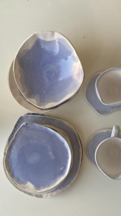 Plato hondo irregular Santorini - tienda online