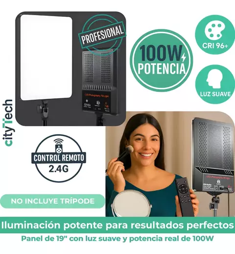Panel de Luz LED Profesional M777 – 19" | 160 LEDs | CRI96+ | 100W | Control Remoto 2.4G - comprar online