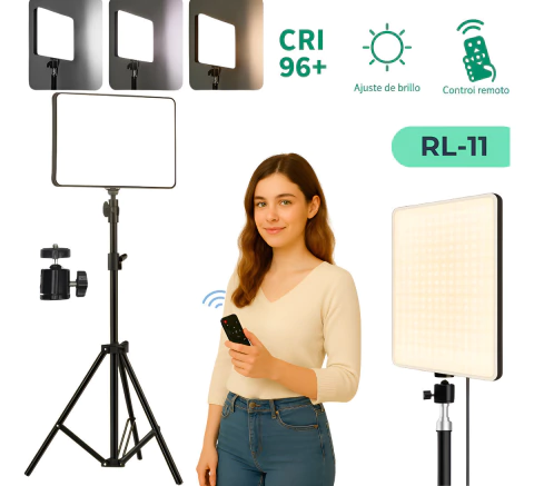 Panel Luz Led Iluminación Foto Video 3 Tono Blanco + Trípode