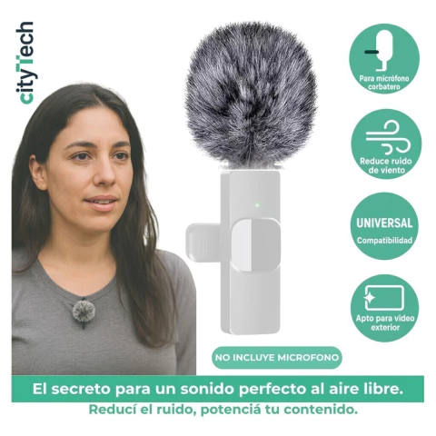 Peluche Cubreviento Para Micrófono Corbatero Antiruido