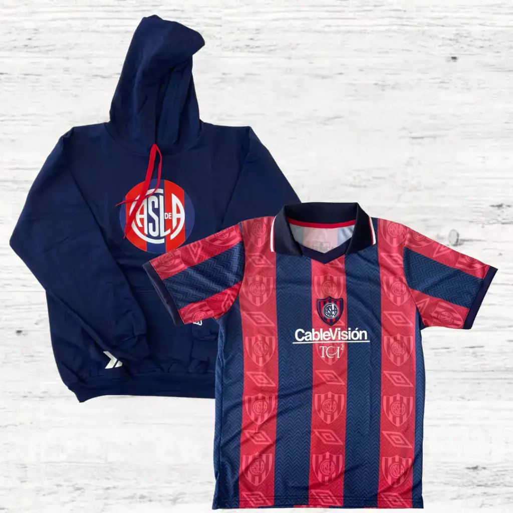 COMBO BUZO CANGURO + CAMISETA RETRO SAN LORENZO