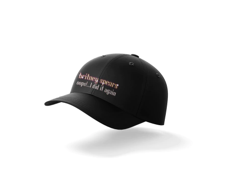 boné preto com texto e logo da britney spears oops i did it again