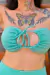 Biquíni Top Amarração Frontal Hot Pants Verde Acqua - La Biquínis