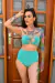 Biquíni Top Amarração Frontal Hot Pants Verde Acqua