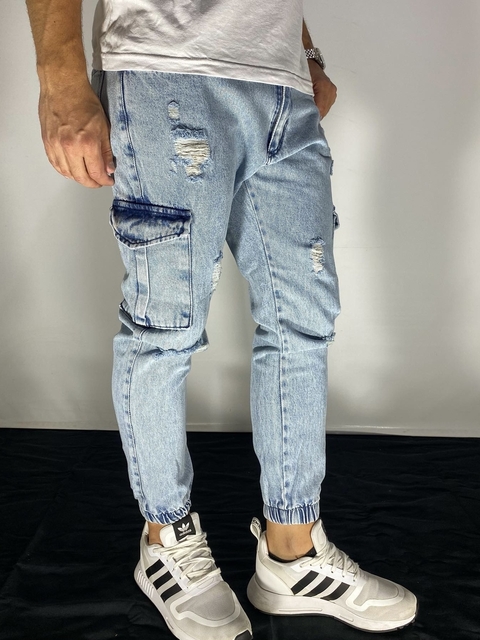 Jogger Mom Cargo Sivas Celeste