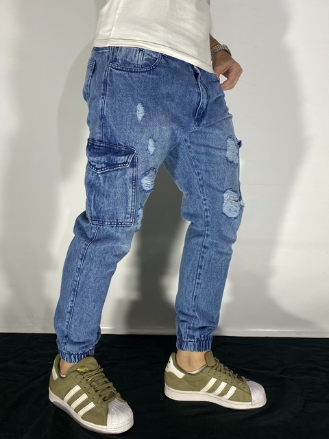 Jogger Mom Cargo Altintop Azul