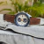 Pulseira de relógio modelo rally em couro stoned chocolate - MF Straps